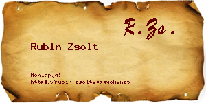 Rubin Zsolt névjegykártya